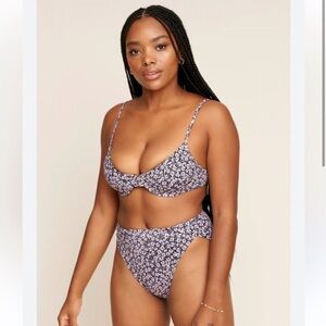 ZONARCH UNDERWIRE NONPADDED ADJUSTABLE BIKINI TOP + HIGH WAIST BOTTOM